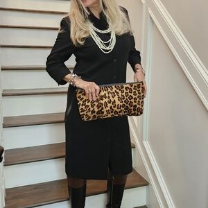 Halston Heritage 1970's Cleaned & Conditioned Leopard Print Clutch, $60